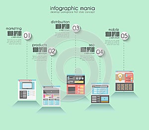 Ideal Cloud technology background with Flat style