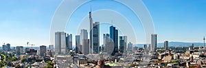 Skyline panorama at center business district in Frankfurt photo