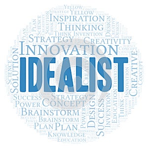 Idealist typography word cloud create with the text only.