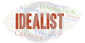 Idealist typography word cloud create with the text only.