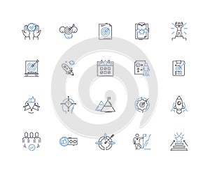 Ideals line icons collection. Perfection, Utopia, Ethics, Equality, Justice, Morals, Hsty vector and linear illustration