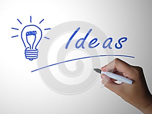 Ideas Concepts icon means brainwave or brilliant thoughts and plan - 3d illustration photo