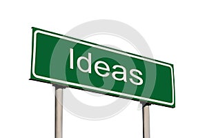 Ideas Green Roadside Road Sign Isolated