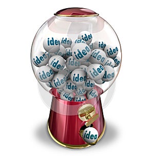 Ideas Gumball Machine Many Thoughts Imagination Creativity