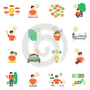 Ideas Icons Flat Set
