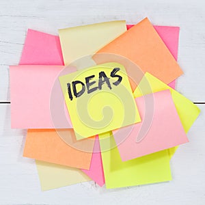 Ideas idea success growth creativity creative business concept desk note paper