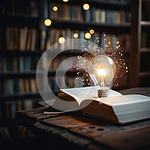 Ideas illuminated Light bulbs and books convey the power of knowledge