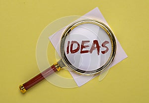 IDEAS inscription. creative solutions concept