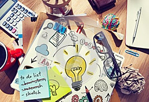 Ideas Learning Strategy Plan Teamwork Concept