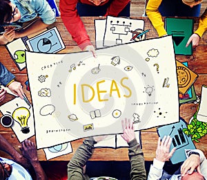 Ideas Lightbulb Musicnote Speech Icon Concept