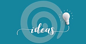 IDEAS message with light bulb.business creativity
