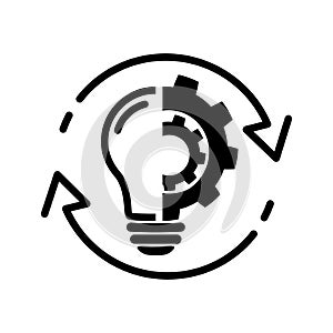 Ideas and process icon. Implementation concept.