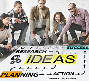 Ideas Success Planning Action Management Concept