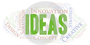 Ideas typography word cloud create with the text only.