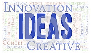 Ideas typography word cloud create with the text only.