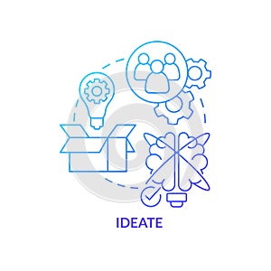 Ideate blue gradient concept icon photo