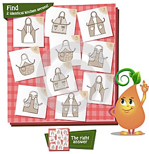 2 identical kitchen aprons