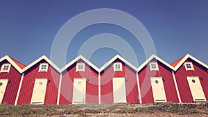 Identical red houses