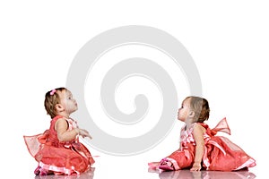 Identical twin baby girls photo