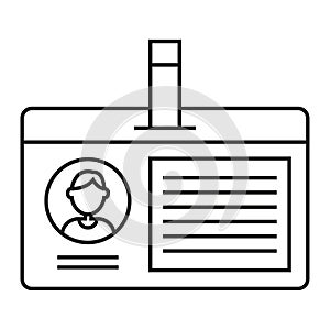 Identification card badge. Access control pass. Employee ID document. Vector security illustration.