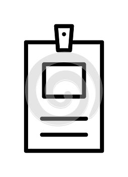 Identification card flat line icon. Document control, Identity card badge. Outline sign for mobile concept and web