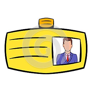 Identification card icon cartoon