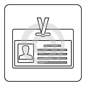Identification card icon outline