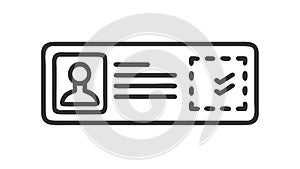 Identification card icon for user verification or access, vector design Generative AI