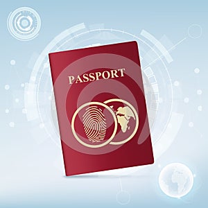 Identification document with fingerprint.