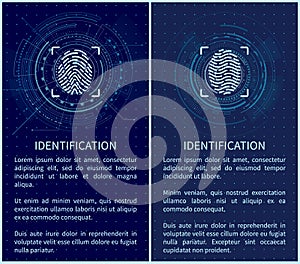 Identification Fingerprints Posters Set Vector