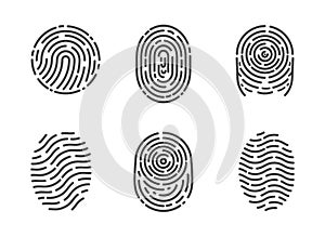 Identification Fingerprints Sketches Set Vector