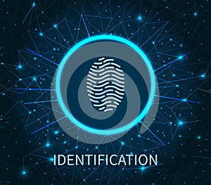 Identification of Human Fingerprint Poster Vector