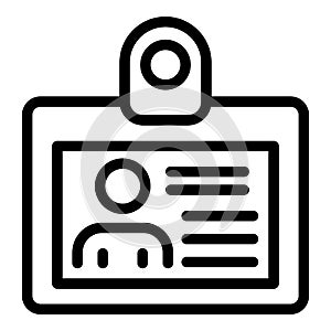 Identification id card icon, outline style