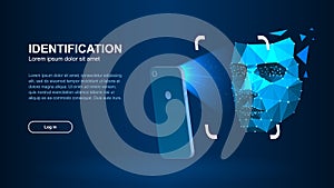 Identification of a person through the system of recognition of a human face.