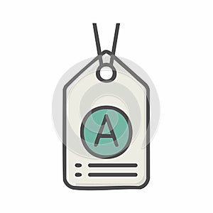 Identification Tag with Letter A Icon
