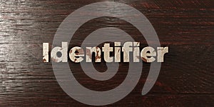 Identifier - grungy wooden headline on Maple - 3D rendered royalty free stock image