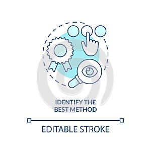 Identify best method turquoise concept icon