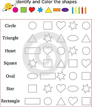 Identify and color the correct shape worksheet