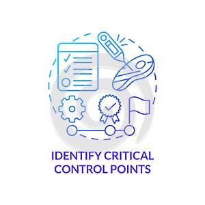 Identify critical control points blue gradient concept icon