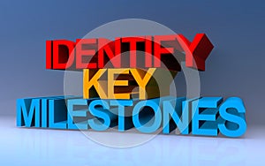 identify key milestones on blue