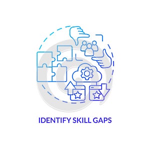 Identify skill gaps blue gradient concept icon