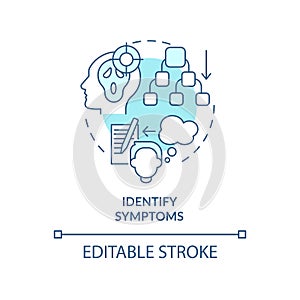 Identify symptoms turquoise concept icon