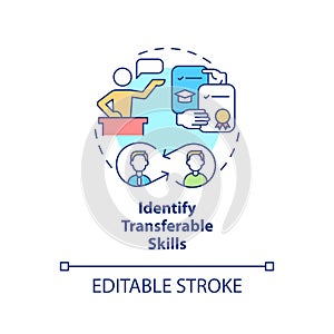 Identify transferable skills concept icon