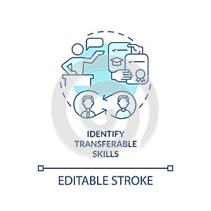 Identify transferable skills turquoise concept icon photo