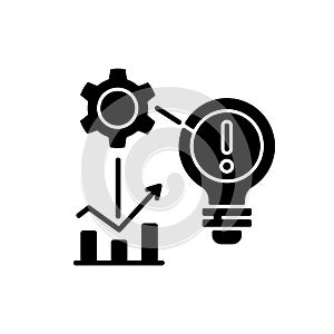 Identifying problems black glyph icon