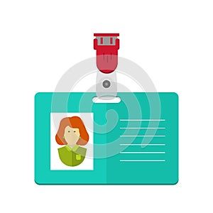 Identity card of the person, badge, identification card. flat design.