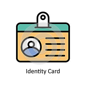 Identity card vector Filled outline icon style illustration. EPS 10 File