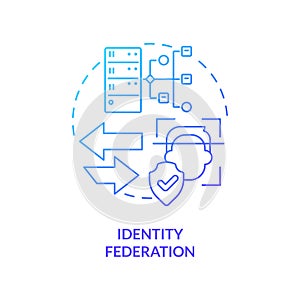 Identity federation blue gradient concept icon