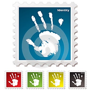 Identity hand print stamp