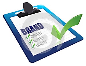 Identity, Quality and Loyalty checklist clipboard